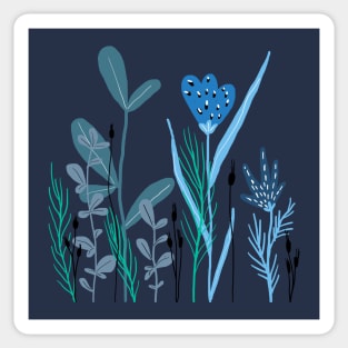 blue grassflowers Sticker